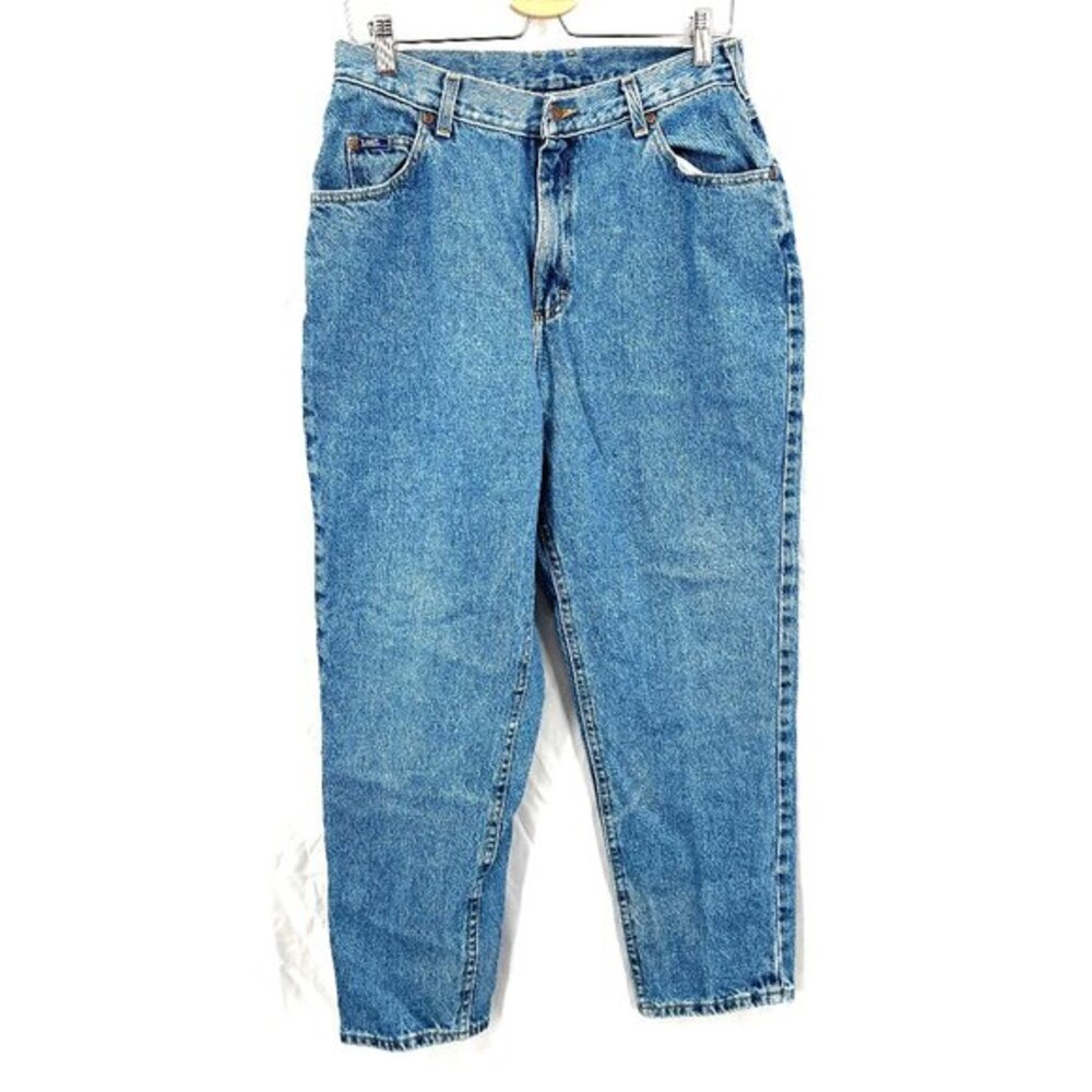Vintage 80s 90s LEE mom jeans high rise waist‎ balloon blue 100% cotton 14 14P